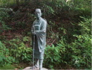 松尾芭蕉銅像　中尊寺境内